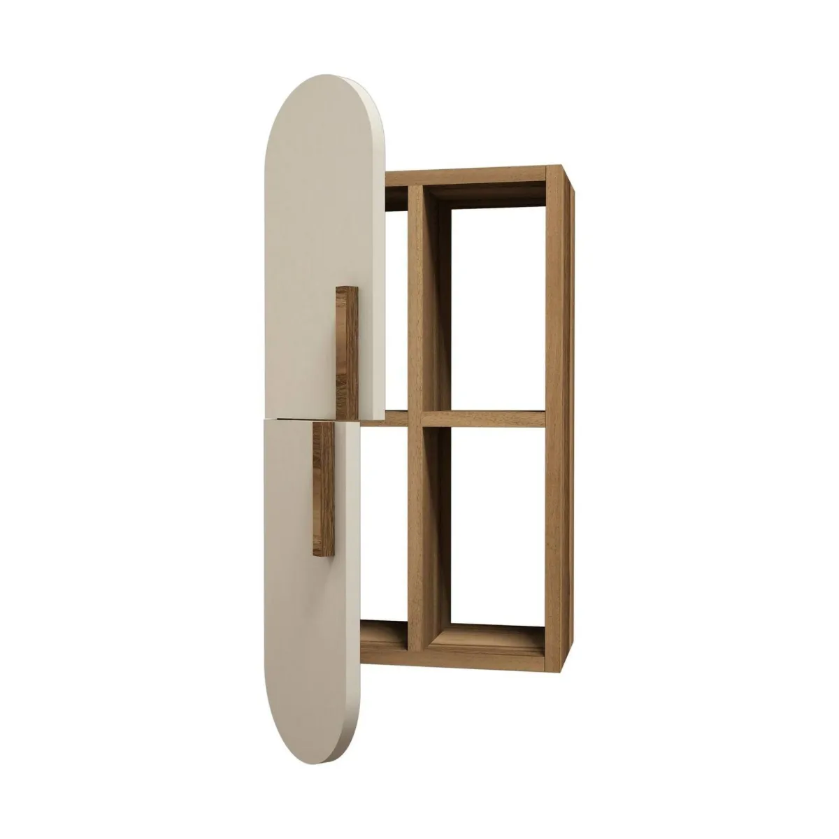 Mensole > Dmora Mensola muro 22x35cm noce e crema - Nesat Bianco Crema, Marrone Noce