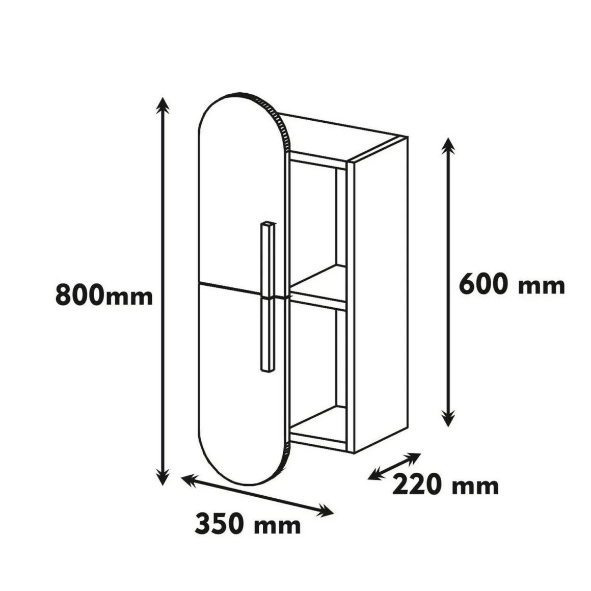 Mensola muro 22x35cm noce e gialla - Nesat