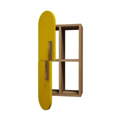 Mensola muro 22x35cm noce e gialla - Nesat