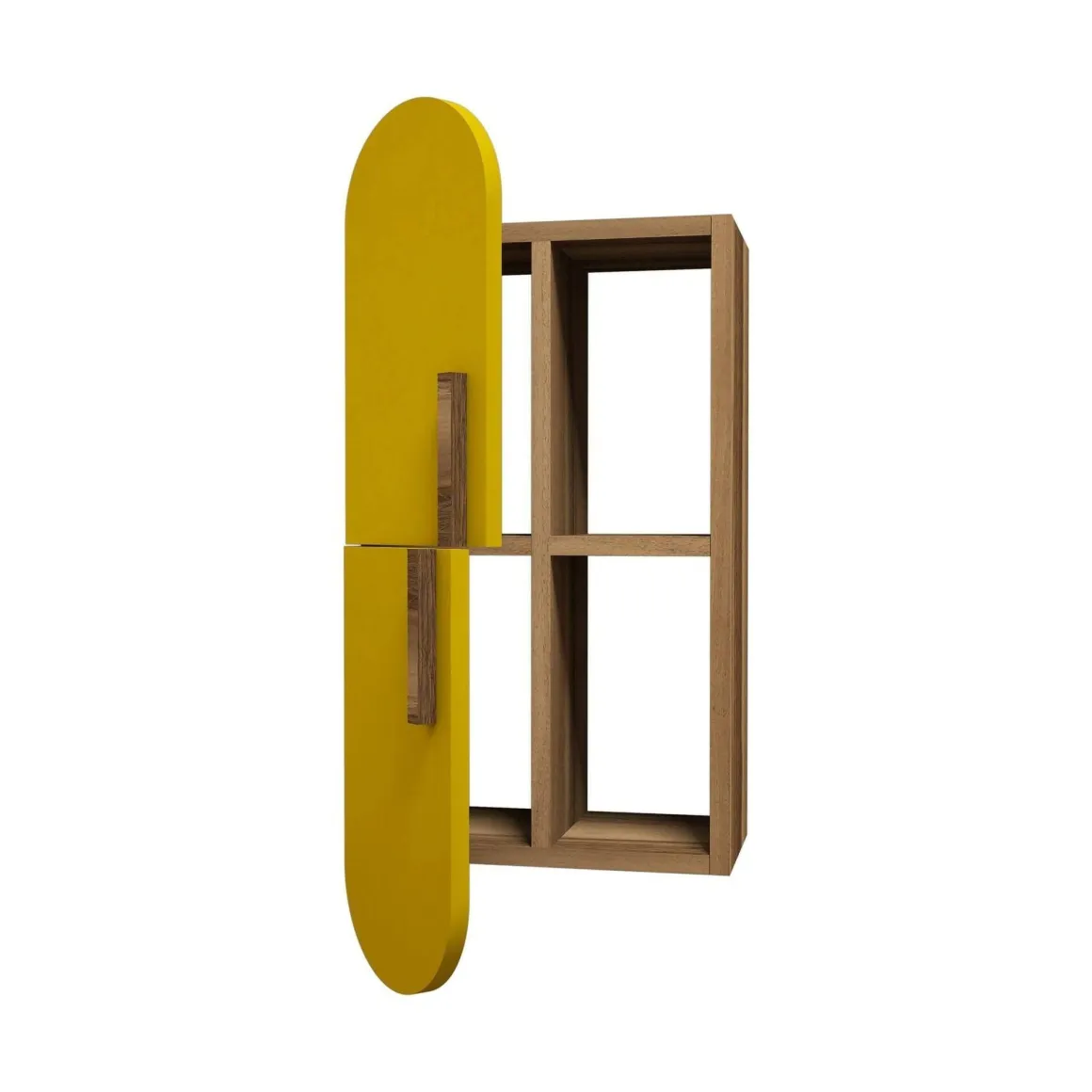 Mensola muro 22x35cm noce e gialla - Nesat
