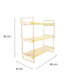 Mensole > Dmora Mensola muro 40x16cm oro e marrone - Edouard Marrone, Oro