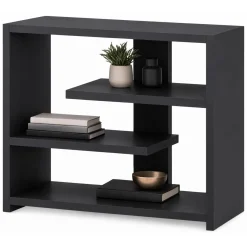 Mensola Nero Antracite 3 Ripiani Sfumatura Colore Struttura Antracite 49x21x40h cm, - Mottola