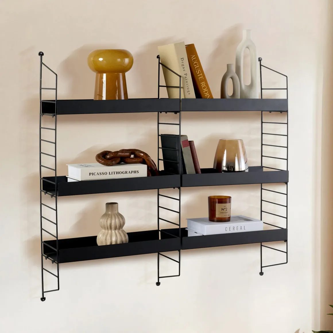 Mensola Nero 3 Ripiani 98x21x100h cm, - Scurelle