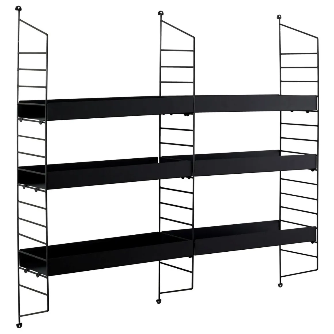 Mensola Nero 3 Ripiani 98x21x100h cm, - Scurelle
