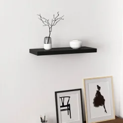 Mensola Nero un Ripiano 60x23x4h cm, - Varena