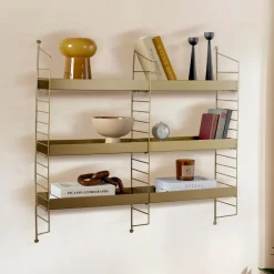 Mensola oro 3 Ripiani 98x21x100h cm, - Scurelle