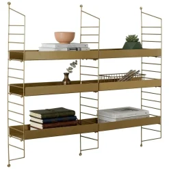 Mensola oro 3 Ripiani 98x21x100h cm, - Scurelle