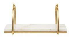 Mensole > Dmora Mensola Paci, 40x16 h18 cm, Bianco e Oro Oro, Bianco