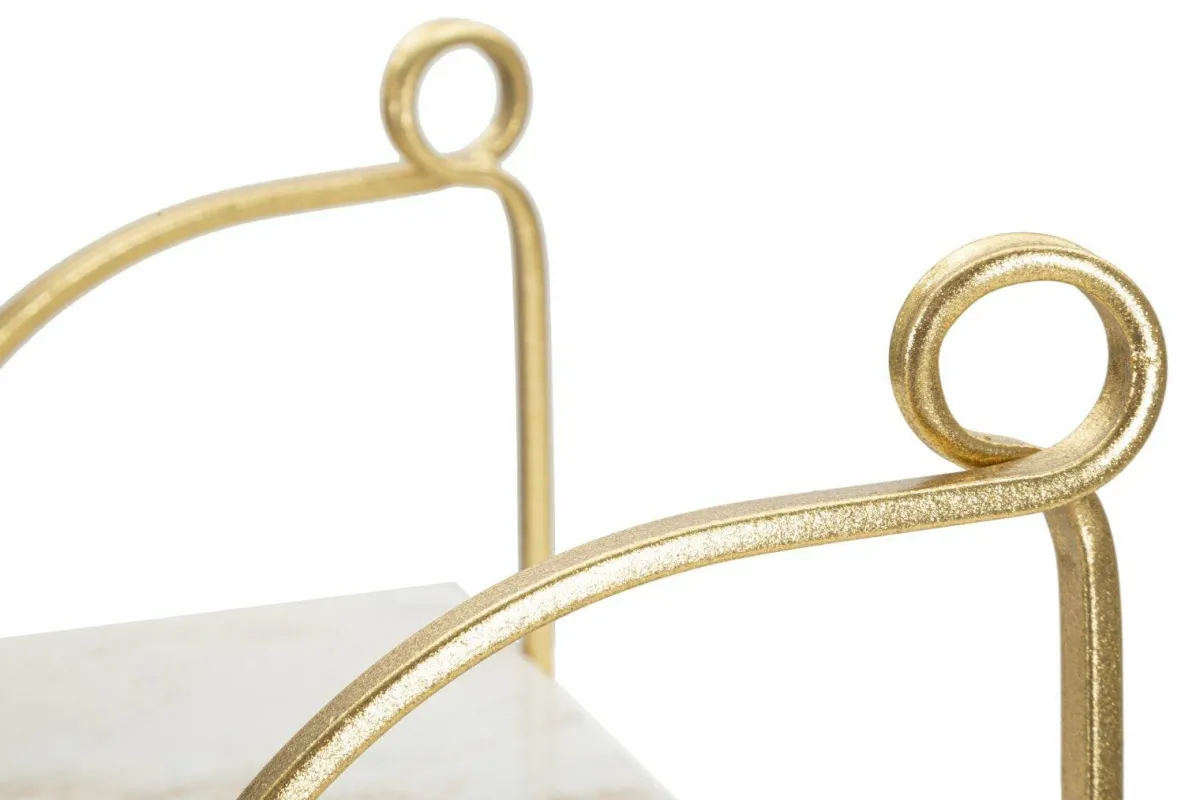Mensole > Dmora Mensola Paci, 40x16 h18 cm, Bianco e Oro Oro, Bianco