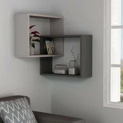 Mensole > Dmora Mensola parete 60x68cm beige e antracite - Fiandra Nero, Beige Antracite