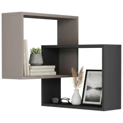 Mensole > Dmora Mensola parete 60x68cm beige e antracite - Fiandra Nero, Beige Antracite