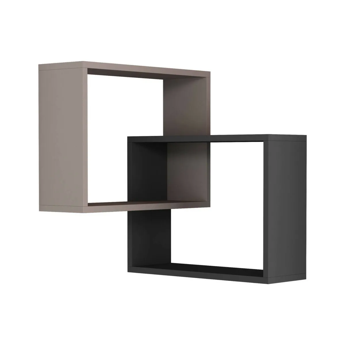 Mensole > Dmora Mensola parete 60x68cm beige e antracite - Fiandra Nero, Beige Antracite