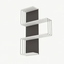 Mensole > Dmora Mensola parete 19x64cm bianca e antracite - Batilda Nero Antracite, Bianco