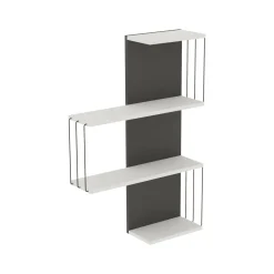 Mensole > Dmora Mensola parete 19x64cm bianca e antracite - Batilda Nero Antracite, Bianco