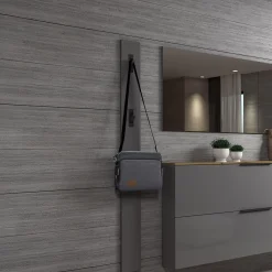 Mensola porta abiti 15x170h cm 3 posti grigio e antracite - Ascrea