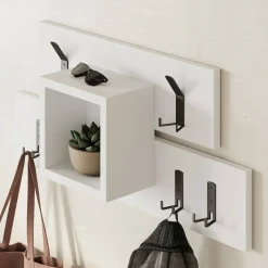 Mensola porta abiti 68x32h cm 6 posti bianco - Jimena