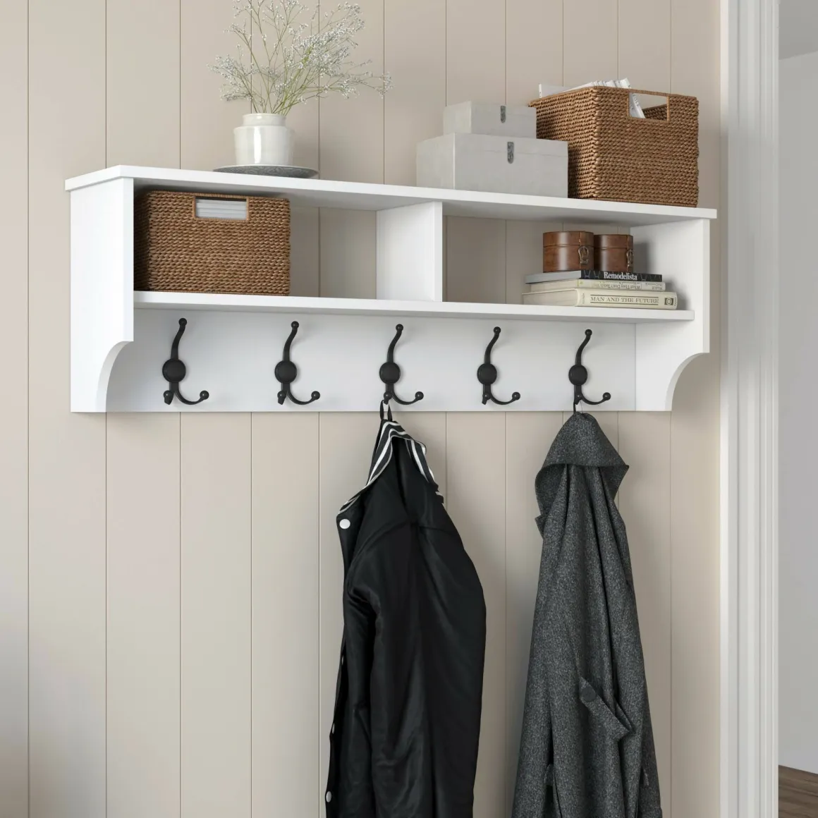 Attaccapanni|Ingresso > Dmora Mobile appendiabiti 22x94h cm 6 posti - Fani Nero