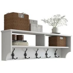 Attaccapanni|Ingresso > Dmora Mobile appendiabiti 22x94h cm 6 posti - Fani Nero