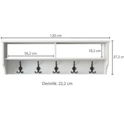 Attaccapanni|Ingresso > Dmora Mobile appendiabiti 22x94h cm 6 posti - Fani Nero