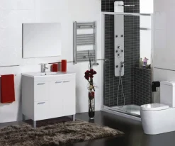 Mobile bagno 2 cassetti 80x80x45h cm bianco lucido - Aracth