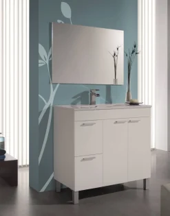 Mobile bagno 2 cassetti 80x80x45h cm bianco lucido - Aracth