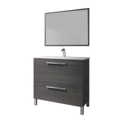 Bagno > Dmora Mobile bagno 2 cassetti 80x80x45h cm - Abel Grigio Cenere