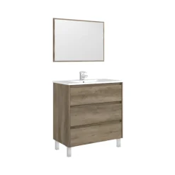 Mobile bagno 3 cassetti 80x86x45h cm quercia - Albachiara