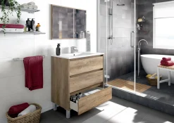 Mobile bagno 3 cassetti 80x86x45h cm quercia - Albachiara
