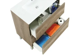 Mobile bagno 3 cassetti 80x86x45h cm quercia - Albachiara
