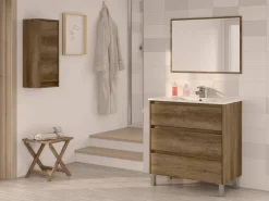 Mobile bagno 3 cassetti 80x86x45h cm quercia - Albachiara