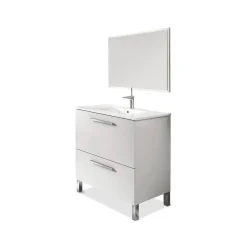 Mobile bagno resistente 2 cassetti 80x80x45h cm bianco lucido - Abel