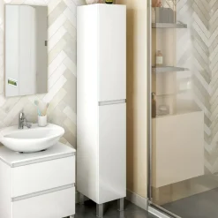 Mobile colonna 2 ante 30x182h cm bianco lucido - Noru