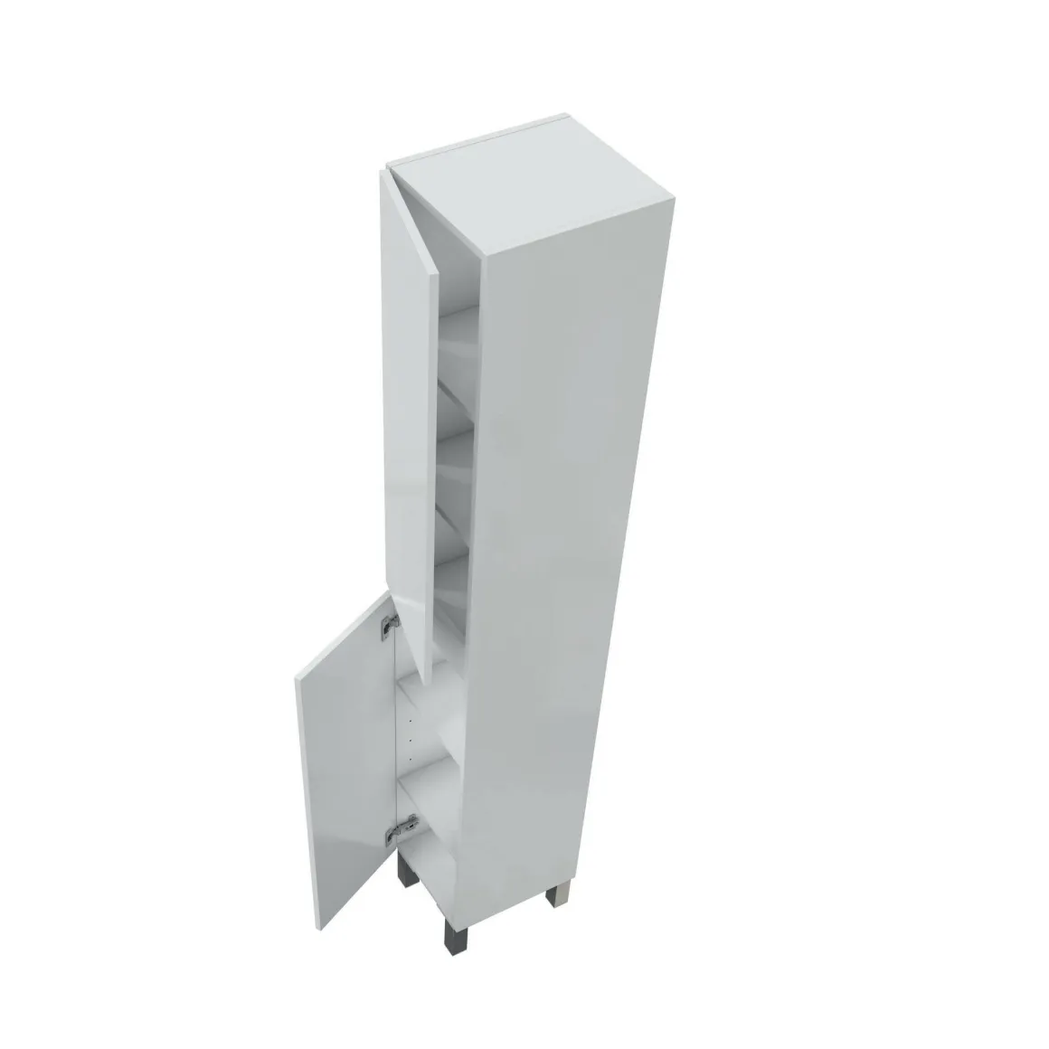 Mobile colonna 2 ante 30x182h cm bianco lucido - Noru