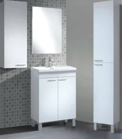 Mobile colonna bagno classico 2 ante 30x182h cm bianco lucido - Ark