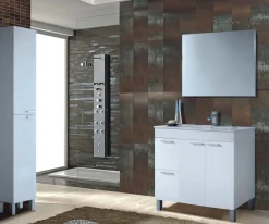 Mobile colonna bagno classico 2 ante 30x182h cm bianco lucido - Ark
