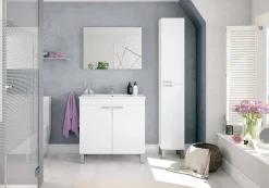Mobile colonna bagno classico 2 ante 30x182h cm bianco lucido - Ark