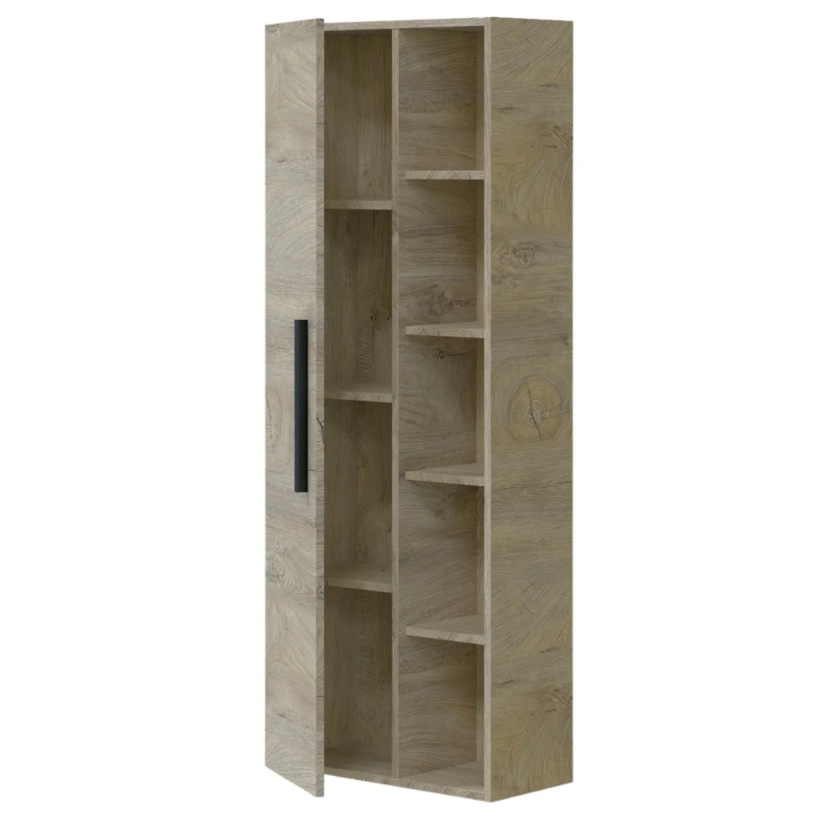 Mobili Colonna|Bagno > Dmora Mobile colonna bagno sospeso 51x135h cm rovere - Achisa Marrone Quercia