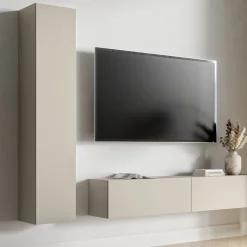 Mobili Colonna > Dmora Mobile Colonna Beige 4 Ripiani Un'anta 35x32x168h cm, Supporta Fino a 3 kg per Ripiano - Chiari Beige Cashmere