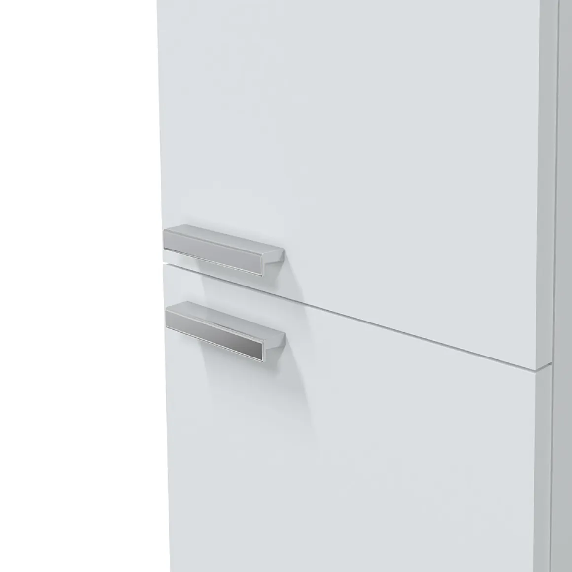 Mobili Colonna > Dmora Mobile Colonna Bianco Lucido Marrone Rovere 3 Ripiani 2 Ante 30x25x182h cm, Reversibile - Trogir Marrone Rovere, Bianco Lucido