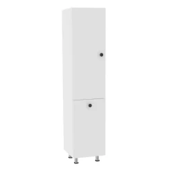 Mobile Colonna Bianco 2 Ripiani 2 Ante 35x32x155h cm, Portabiancheria - Cropani