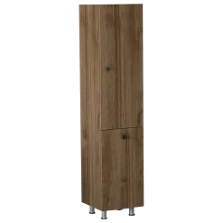 Mobile Colonna Marrone Noce 2 Ripiani 2 Ante 35x32x155h cm, Portabiancheria - Cropani