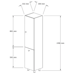 Mobili Colonna > Dmora Mobile Colonna 3 Ripiani Un'anta 30x30x170h cm, 5 Vani - Trivero Marrone Noce