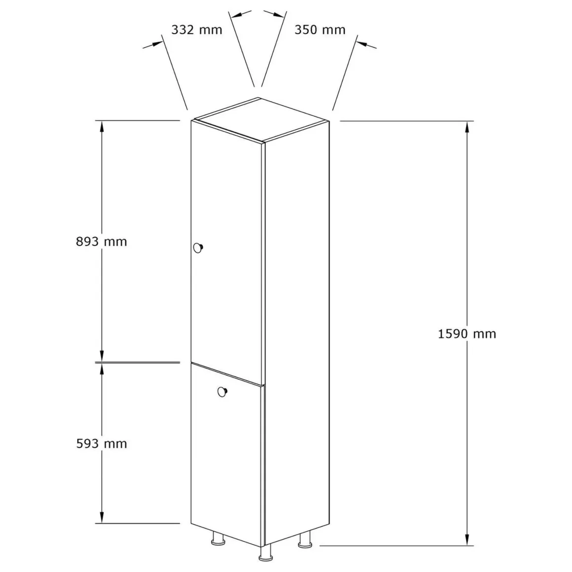 Mobili Colonna > Dmora Mobile Colonna 3 Ripiani Un'anta 30x30x170h cm, 5 Vani - Trivero Marrone Noce