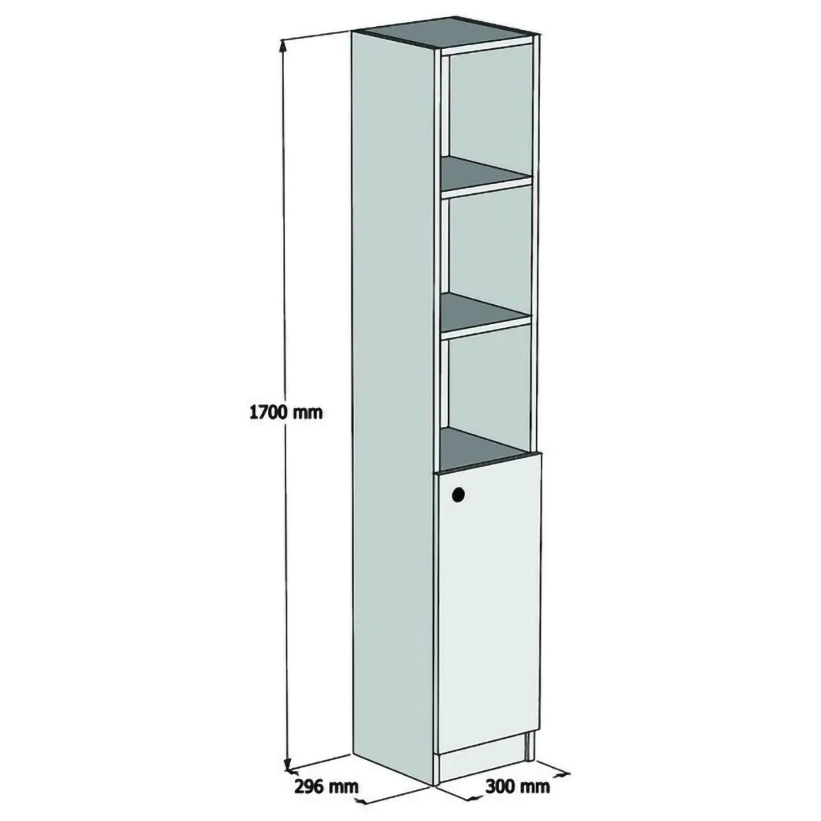 Mobili Colonna > Dmora Mobile Colonna 4 Ripiani 3 Ante 75x36x162h cm, 8 Vani - Fermana Marrone Rovere
