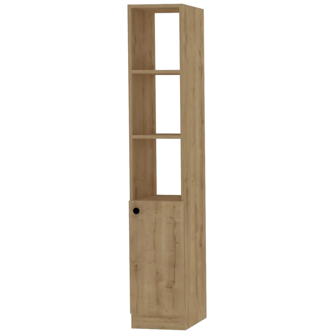 Mobili Colonna > Dmora Mobile Colonna 4 Ripiani 3 Ante 75x36x162h cm, 8 Vani - Fermana Marrone Rovere