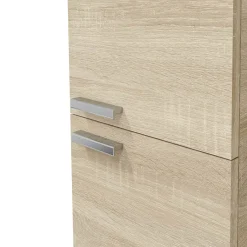Mobili Colonna > Dmora Mobile Colonna Marrone Rovere Grigio Nero Antracite 3 Ripiani 2 Ante 30x25x182h cm, Reversibile - Trogir Nero Antracite, Marrone Rovere Grigio