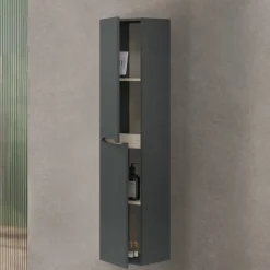 Mobile Colonna Nero Antracite Marrone Rovere Modulabile Cassetti 31x26x135h cm, 2 Ripiani - Arissa