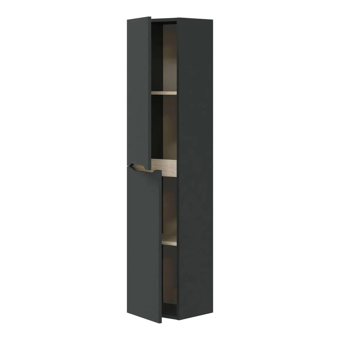Mobile Colonna Nero Antracite Marrone Rovere Modulabile Cassetti 31x26x135h cm, 2 Ripiani - Arissa