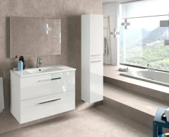 Mobile colonna sospesa 2 ante 30x150h cm bianco lucido - Notte