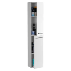 Mobili Colonna|Bagno > Dmora Mobile colonna sospesa 2 ante 30x150h cm cemento - Notte Grigio Cemento